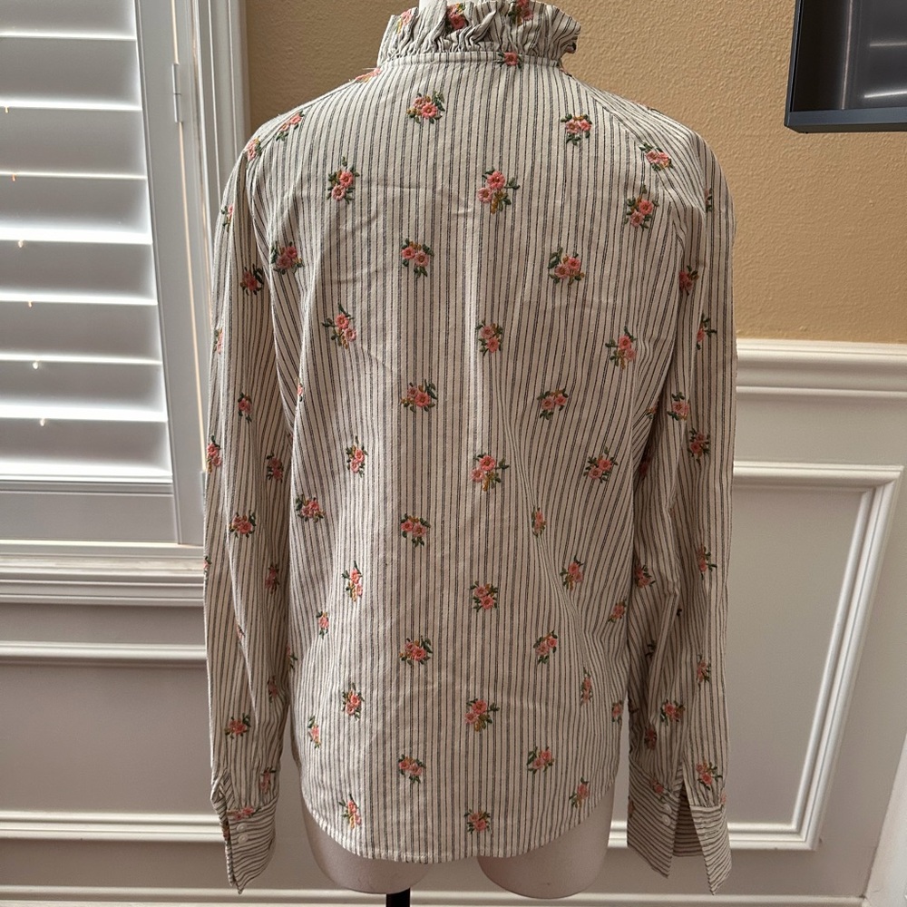 Sézane Louna Floral Button-Up Blouse 38 - Picture 3 of 5